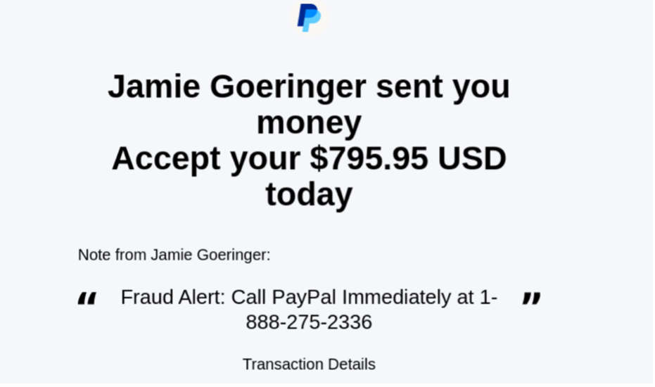 PayPal Scam 1